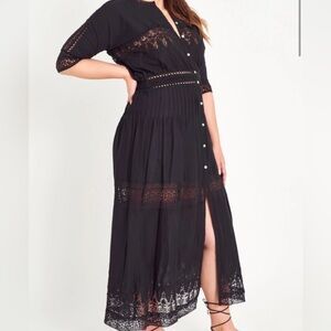 Black loveshackfancy midi dress